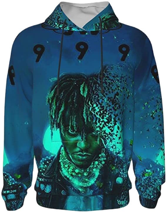 衛衣 新品3D人物頭像數碼印花男式Juice WRLD嘻哈風寬松-細節圖4