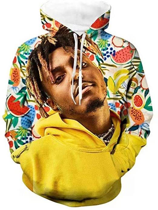 衛衣 新品3D人物頭像數碼印花男式Juice WRLD嘻哈風寬松-細節圖7