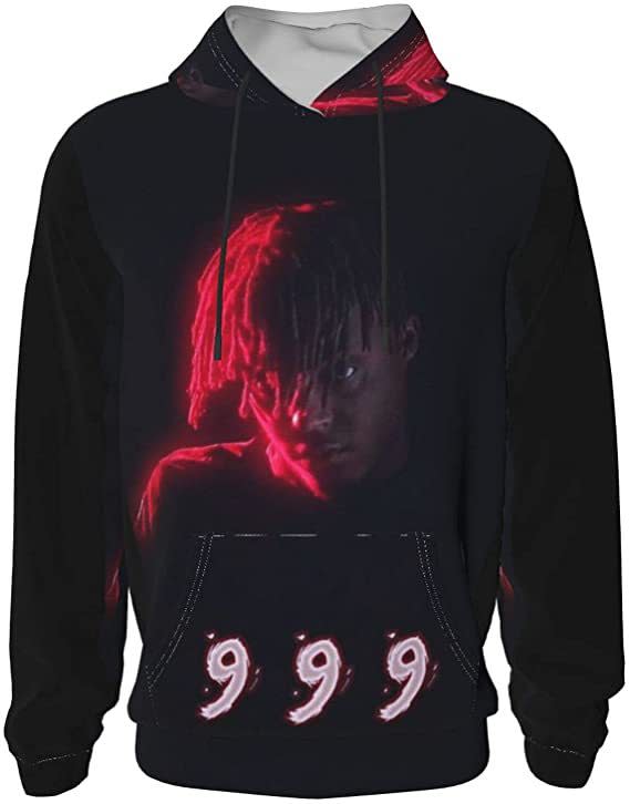 衛衣 新品3D人物頭像數碼印花男式Juice WRLD嘻哈風寬松-細節圖8