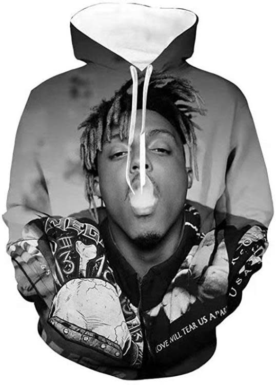 衛衣 新品3D人物頭像數碼印花男式Juice WRLD嘻哈風寬松-細節圖9