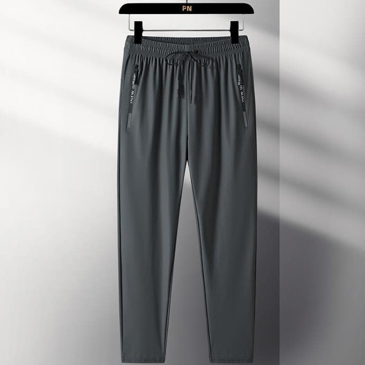 夏季冰絲休閒褲男士速干寬松透氣運動長褲薄款彈力直筒九分褲子男-細節圖6