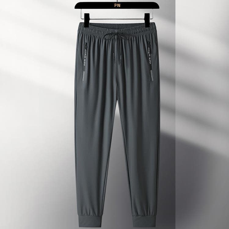 夏季冰絲休閒褲男士速干寬松透氣運動長褲薄款彈力直筒九分褲子男-細節圖8