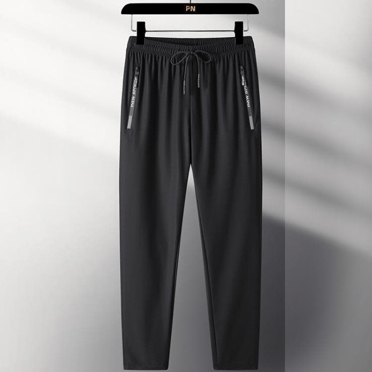 夏季冰絲休閒褲男士速干寬松透氣運動長褲薄款彈力直筒九分褲子男-細節圖9