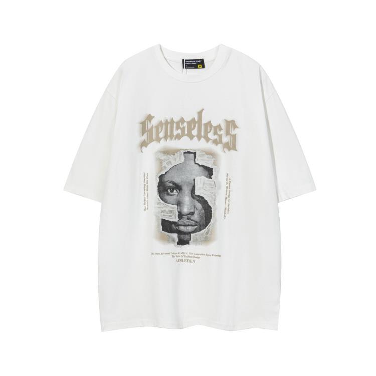 S738 黑色 白色 S-XL 100%棉 | 2023春夏新品潮牌T恤短T-細節圖2