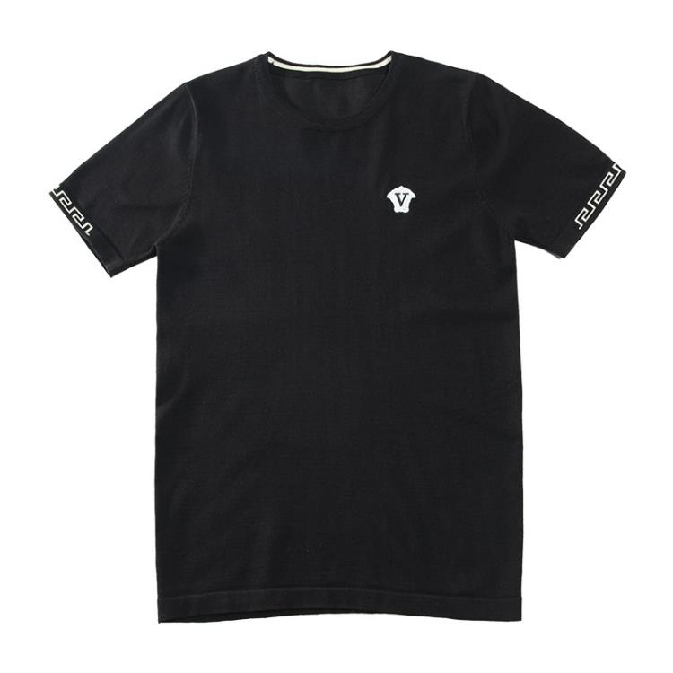 短袖T恤 休閒針織衫百搭半袖男修身毛衣春夏季上衣打底衫一件代髮-細節圖5