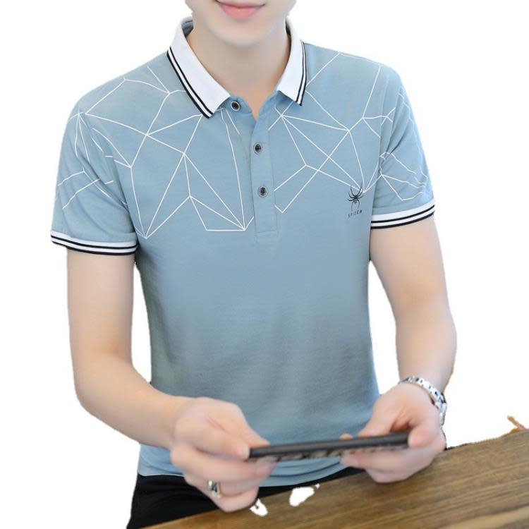 翻領男士Polo打底衫正韓有量休閒男裝短袖T恤半袖男式T恤上衣服潮-細節圖5