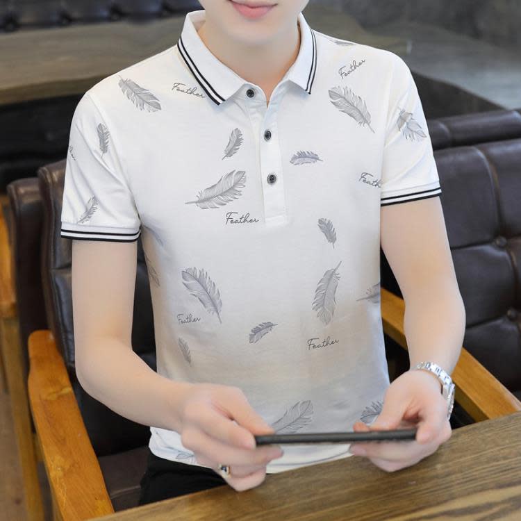 翻領男士Polo打底衫正韓有量休閒男裝短袖T恤半袖男式T恤上衣服潮-細節圖9