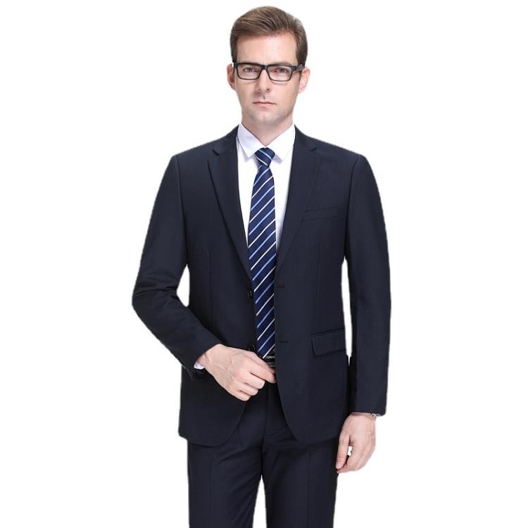 品牌春秋新款西服套裝中年商務職業裝正裝免燙二粒單排扣爸爸西裝-細節圖4