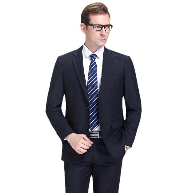 品牌春秋新款西服套裝中年商務職業裝正裝免燙二粒單排扣爸爸西裝-細節圖5