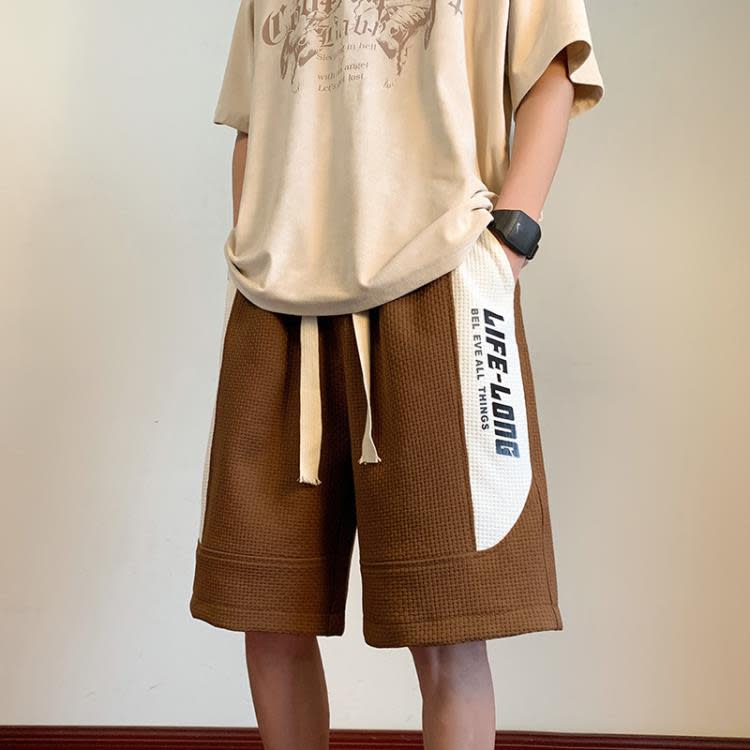 短褲 男士男生夏季日系運動休閒褲潮流外穿五分褲男直筒沙灘褲男褲-細節圖2