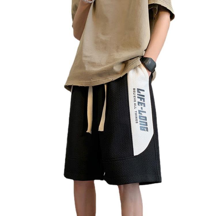 短褲 男士男生夏季日系運動休閒褲潮流外穿五分褲男直筒沙灘褲男褲-細節圖5