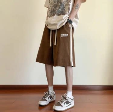 短褲 男士男生夏季日系運動休閒褲潮流外穿五分褲男直筒沙灘褲男褲-細節圖9