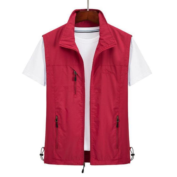 背心 男士馬甲爸爸裝夏季薄款休閒透氣外套中老年戶外釣魚坎肩男裝-細節圖6