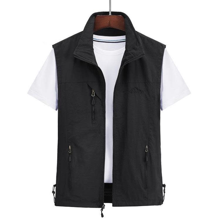 背心 男士馬甲爸爸裝夏季薄款休閒透氣外套中老年戶外釣魚坎肩男裝-細節圖7