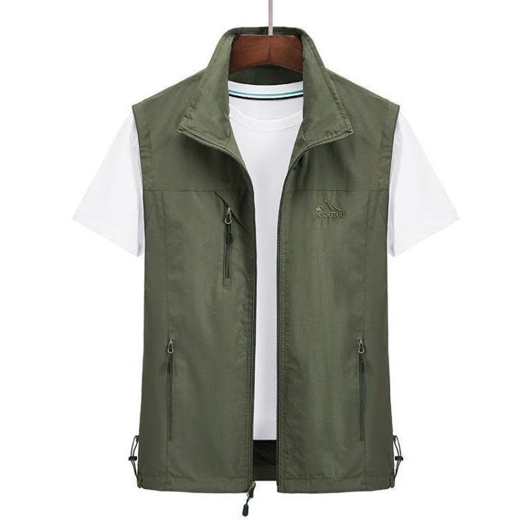 背心 男士馬甲爸爸裝夏季薄款休閒透氣外套中老年戶外釣魚坎肩男裝-細節圖9