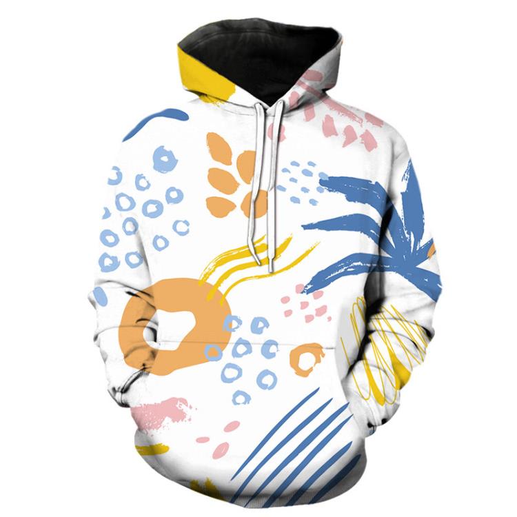 2023抽象涂鴉圖案男女連帽印花秋冬3D連帽衫衛衣廠家直供-細節圖3