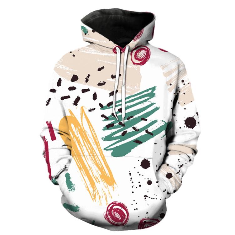 2023抽象涂鴉圖案男女連帽印花秋冬3D連帽衫衛衣廠家直供-細節圖6