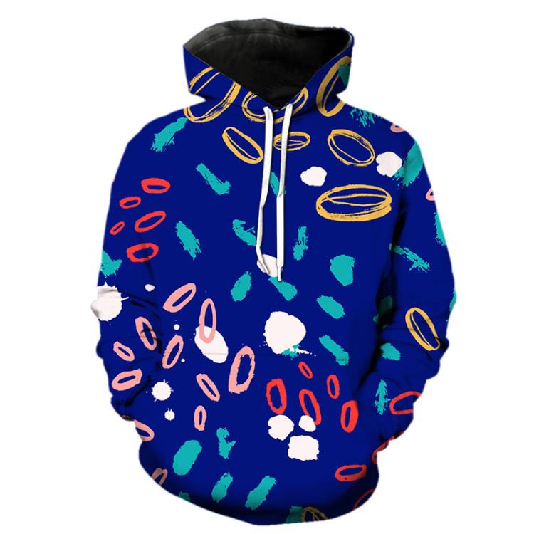 2023抽象涂鴉圖案男女連帽印花秋冬3D連帽衫衛衣廠家直供-細節圖9