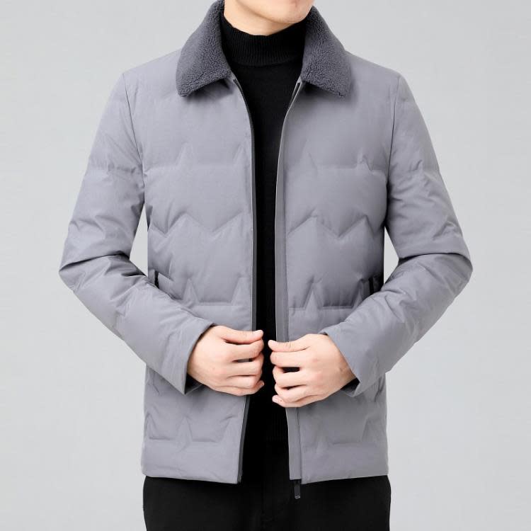 品牌冬季羽絨服男短款加厚保暖新款中年男士爸爸冬裝防寒休閒外套-細節圖2
