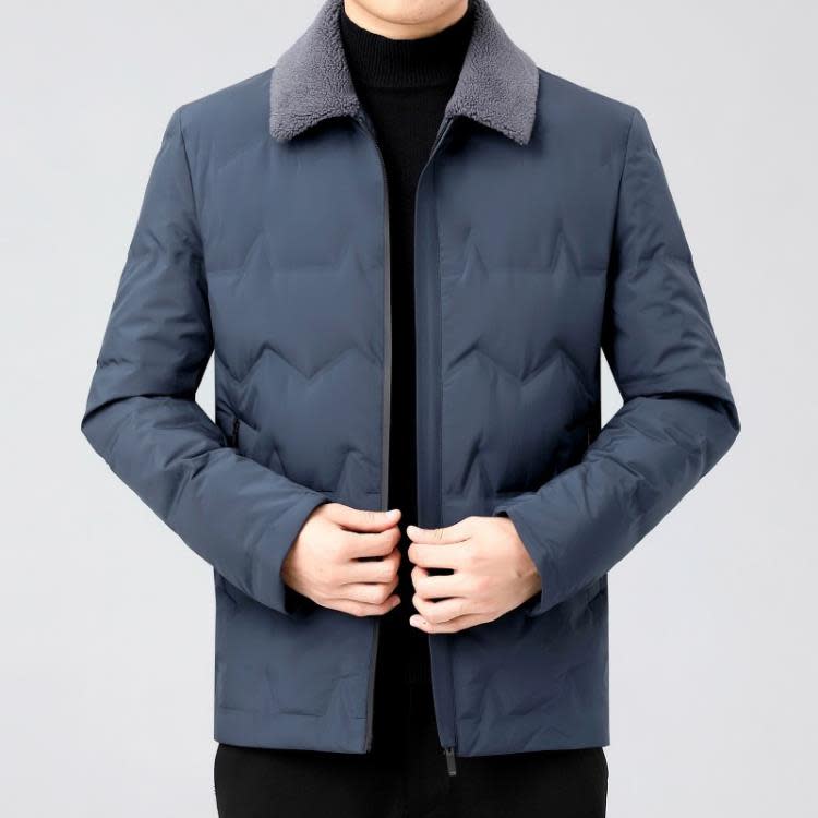 品牌冬季羽絨服男短款加厚保暖新款中年男士爸爸冬裝防寒休閒外套-細節圖3