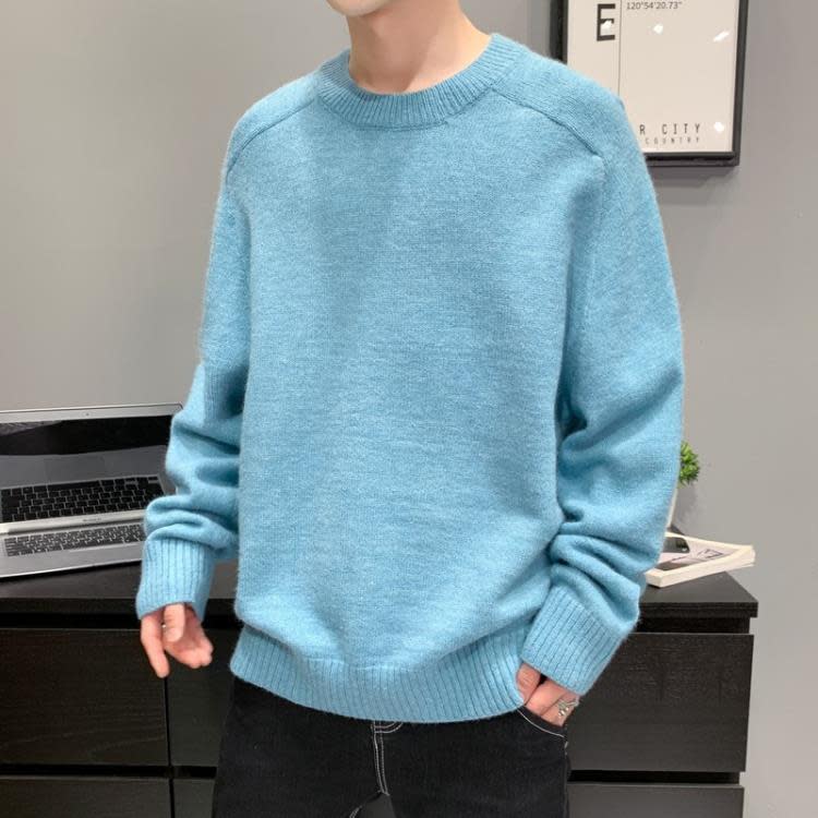 毛衣 男士秋冬純色正韓修身圓領打底衫線衣長袖男秋冬秋裝薄款-細節圖8