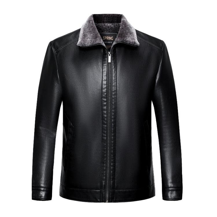 新款秋冬裝海寧皮衣男加絨加厚男士中年爸爸裝綿羊皮保暖夾克外套-細節圖5