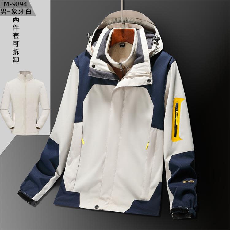 西裝 西藏旅游外套登山服加絨加厚沖鋒衣訂製logo連帽工作服風衣訂做字-細節圖6