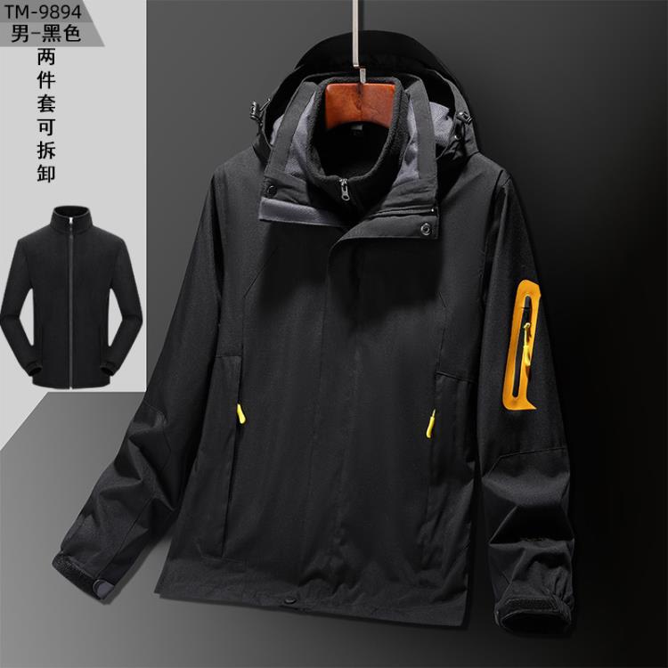 西裝 西藏旅游外套登山服加絨加厚沖鋒衣訂製logo連帽工作服風衣訂做字-細節圖7