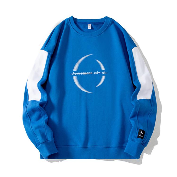 衛衣 圓領男士春秋季新款長袖學生上衣打底衫休閒寬松男士潮牌-細節圖2