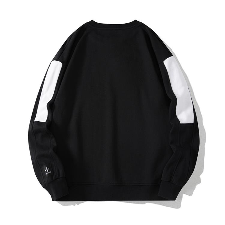 衛衣 圓領男士春秋季新款長袖學生上衣打底衫休閒寬松男士潮牌-細節圖3