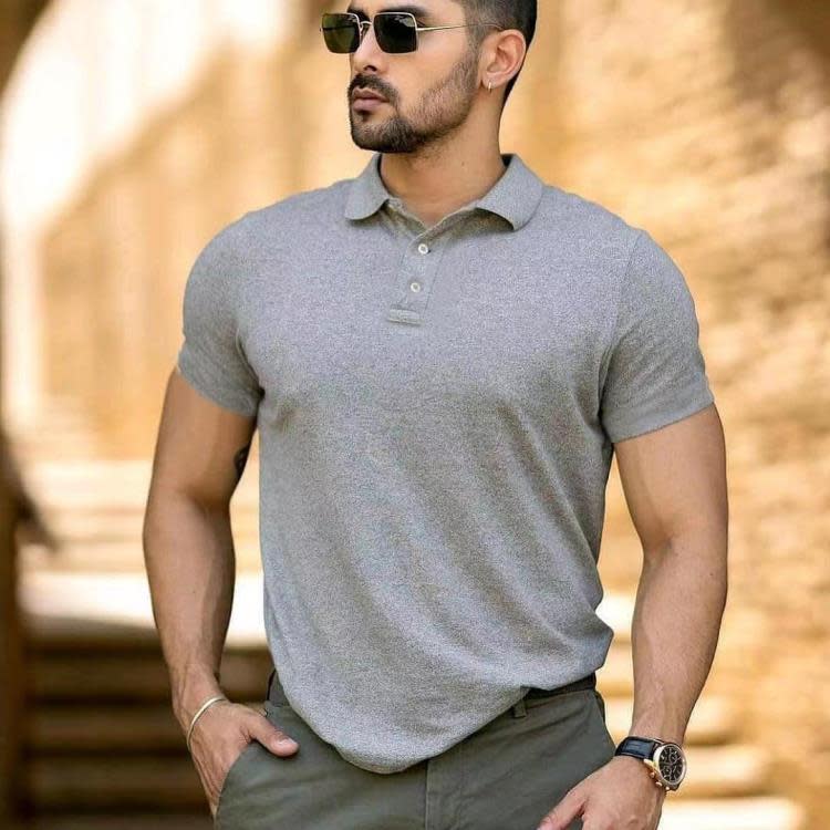 短袖T恤 polo衫男士休閒t恤2023夏季新款純色高端翻領polo衫-細節圖8