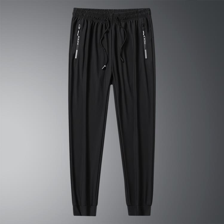 休閒褲 新款正韓速干輕薄百搭寬松冰絲男褲衛褲束腳褲直筒褲透氣褲子-細節圖7