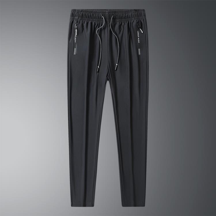 休閒褲 新款正韓速干輕薄百搭寬松冰絲男褲衛褲束腳褲直筒褲透氣褲子-細節圖8