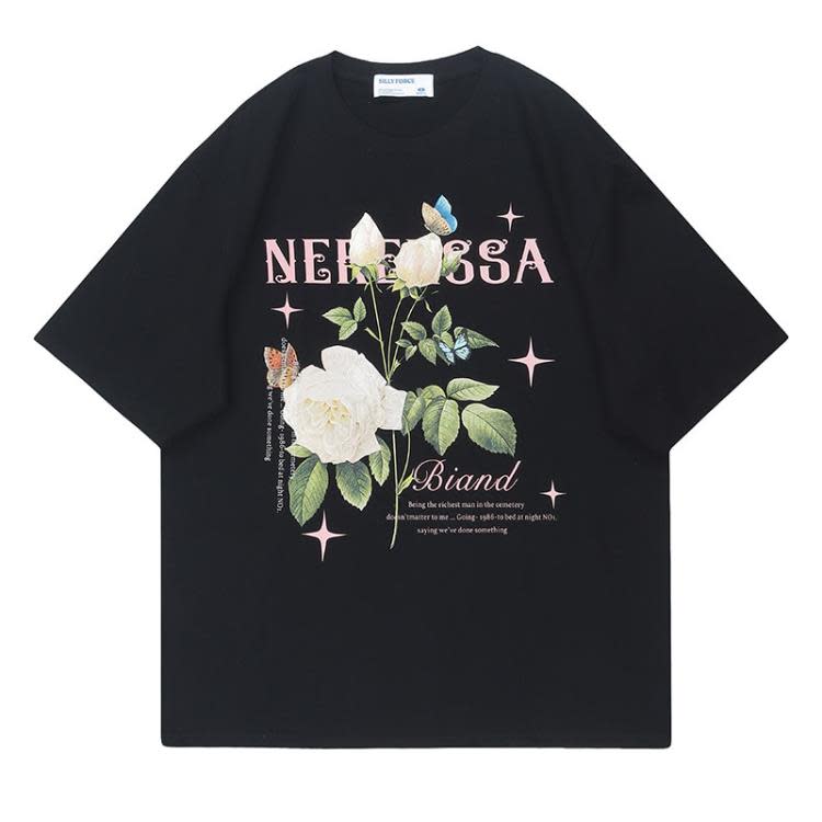 T-006時尚男裝休閒百搭insT恤2023春夏新款純棉圓領寬松顯瘦短袖-細節圖4