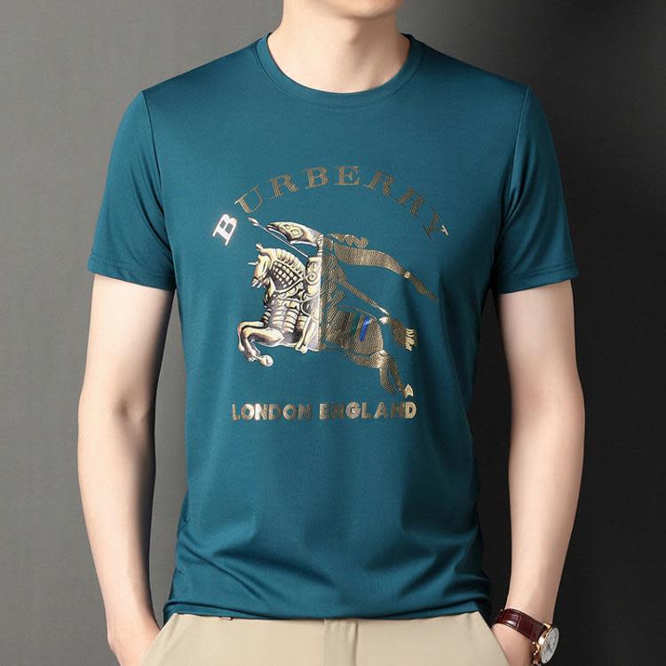 鴻玥男士t恤短袖燙鉆圓領時尚夏季新款運動上衣短袖男裝休閒打底-細節圖6