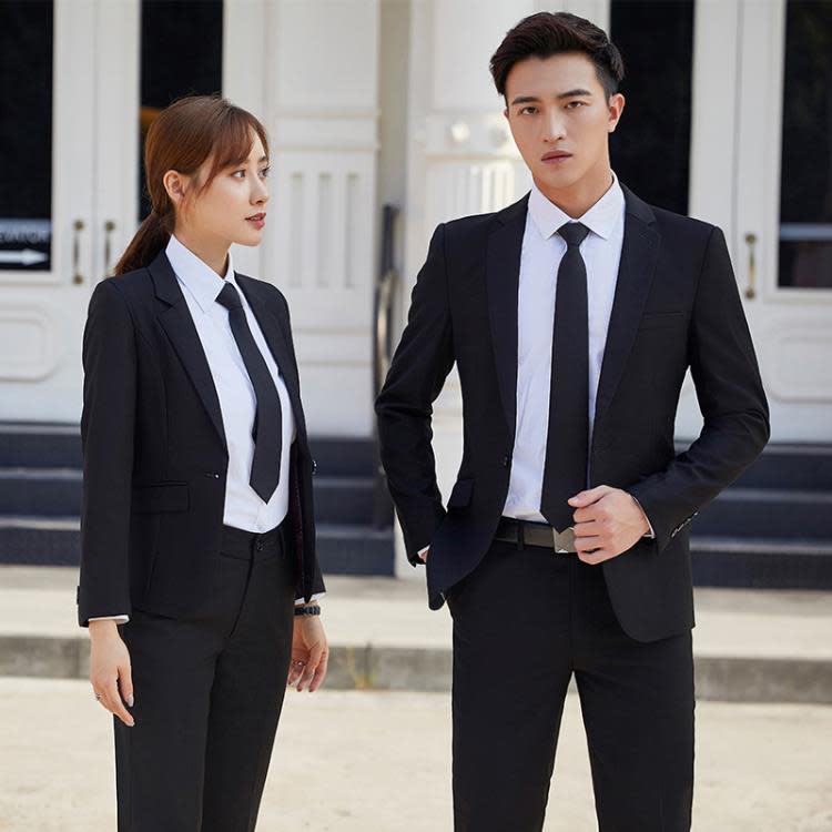 高檔職業裝男女同款西裝套裝售樓部氣質西服工裝銀行4S工作服正裝-細節圖2