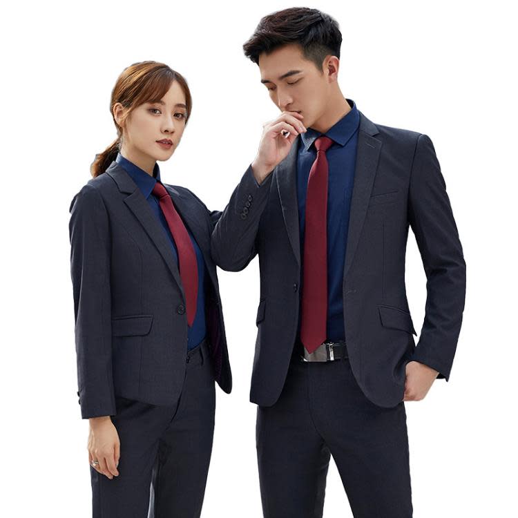 高檔職業裝男女同款西裝套裝售樓部氣質西服工裝銀行4S工作服正裝-細節圖4