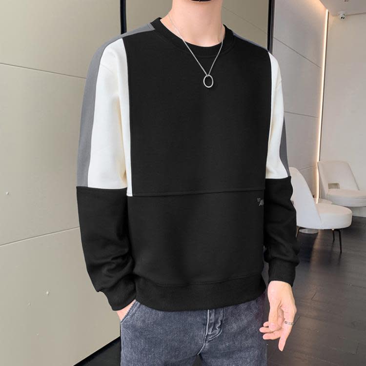 衛衣 潮牌圓領男士新款春季學生上衣打底衫男裝寬松運動休閒男-細節圖2