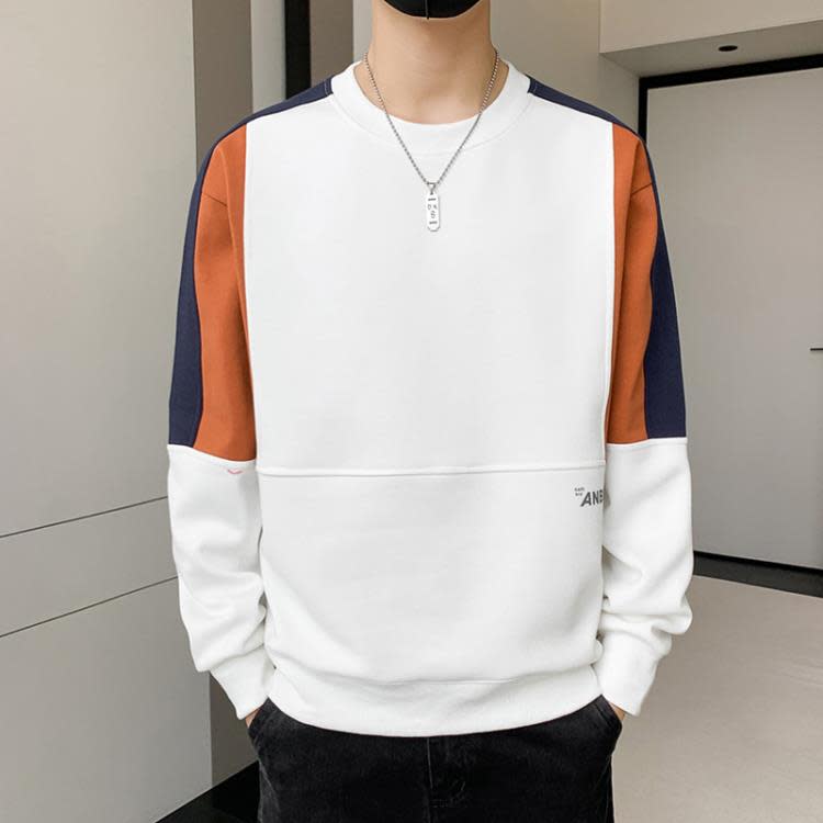 衛衣 潮牌圓領男士新款春季學生上衣打底衫男裝寬松運動休閒男-細節圖7