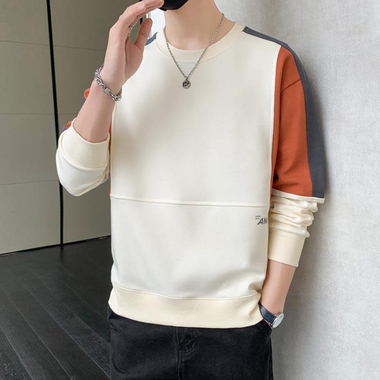 衛衣 潮牌圓領男士新款春季學生上衣打底衫男裝寬松運動休閒男-細節圖8