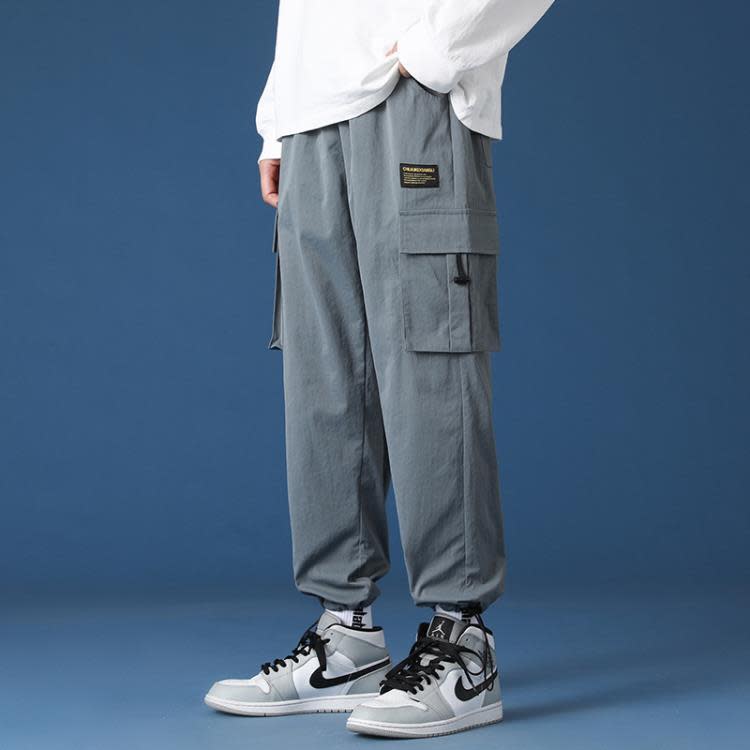 長褲 工裝褲男潮牌春秋季新款束腳直筒寬松糾紛休閒運動男士褲子男-細節圖3