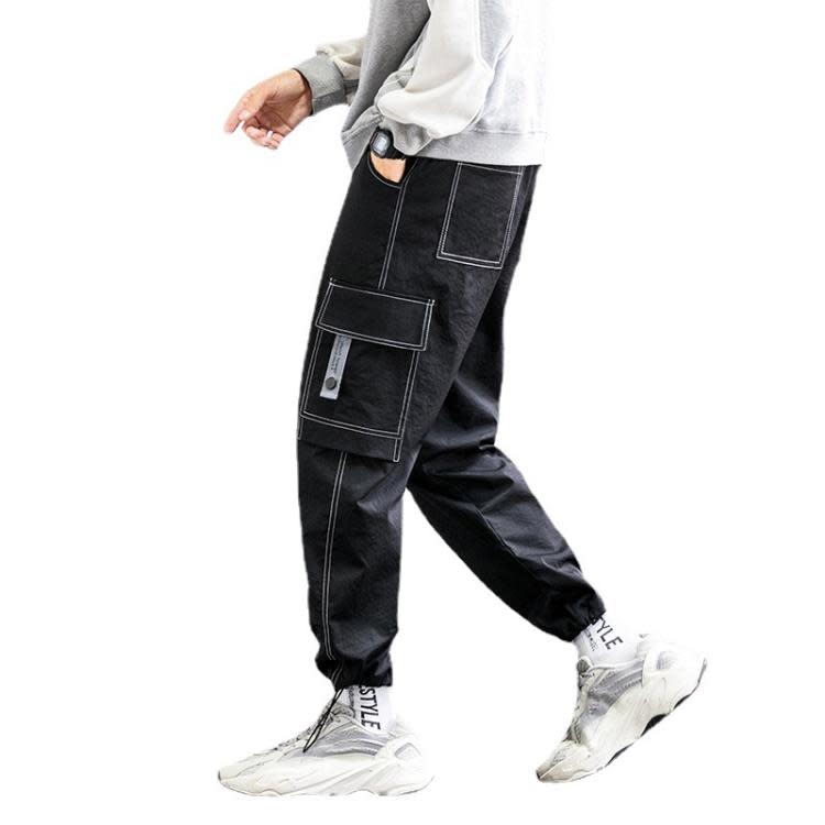 長褲 工裝褲男潮牌春秋季新款束腳直筒寬松糾紛休閒運動男士褲子男-細節圖5