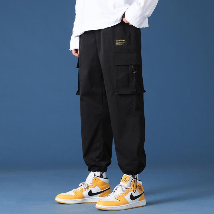 長褲 工裝褲男潮牌春秋季新款束腳直筒寬松糾紛休閒運動男士褲子男-細節圖8