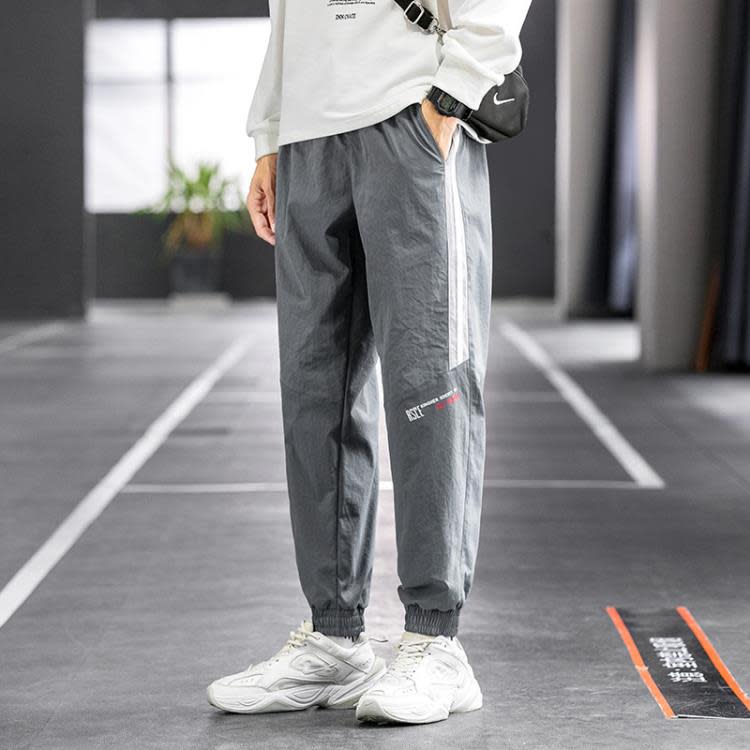 長褲 工裝褲男潮牌春秋季新款束腳直筒寬松糾紛休閒運動男士褲子男-細節圖9