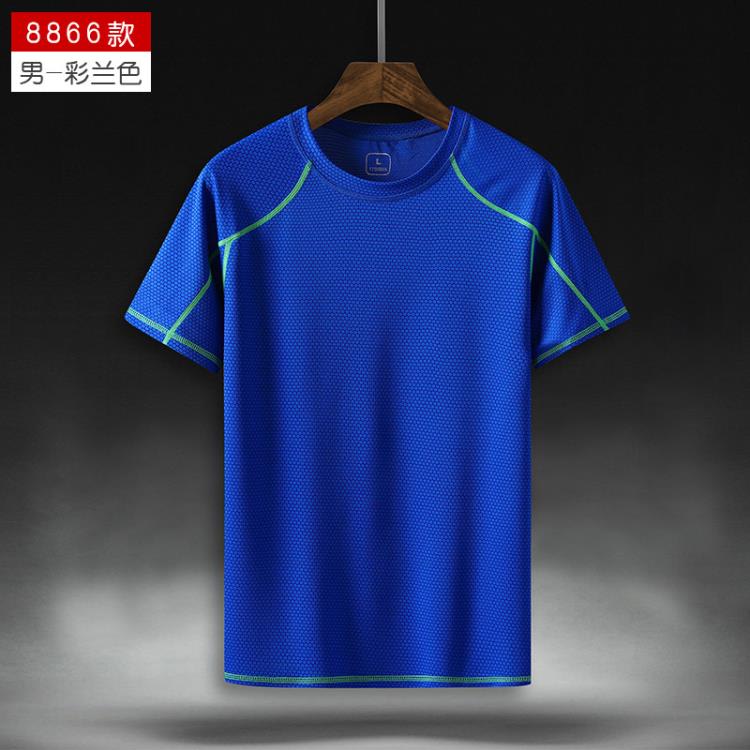短袖T恤 健身男寬松速干衣夏季跑步吸汗透氣緊身籃球訓練運動衣服-細節圖9