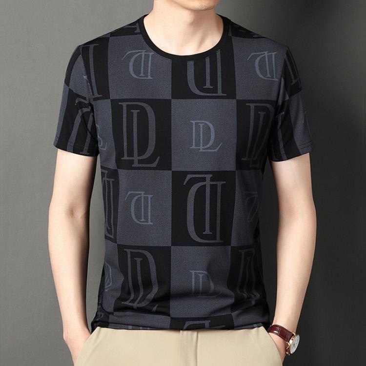 鴻玥2023夏季新款男士t恤短袖圓領迷彩圓領短袖休閒男裝批髮現貨-細節圖2