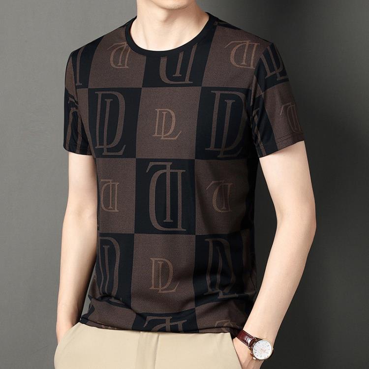 鴻玥2023夏季新款男士t恤短袖圓領迷彩圓領短袖休閒男裝批髮現貨-細節圖3