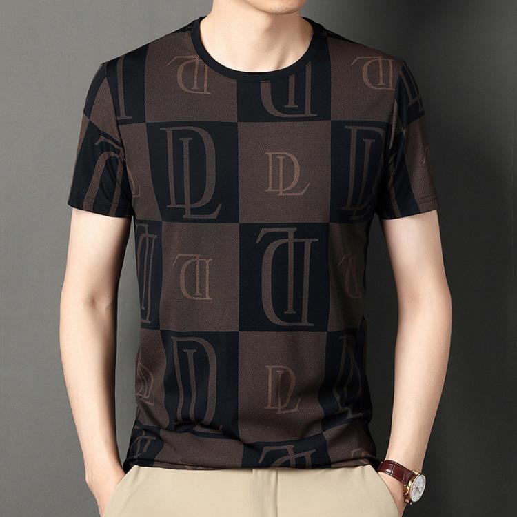 鴻玥2023夏季新款男士t恤短袖圓領迷彩圓領短袖休閒男裝批髮現貨-細節圖4