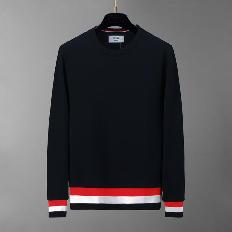 衛衣 春秋季新款華夫格TB圓領套頭 三色織帶撞色潮流休閒男女同款-細節圖4