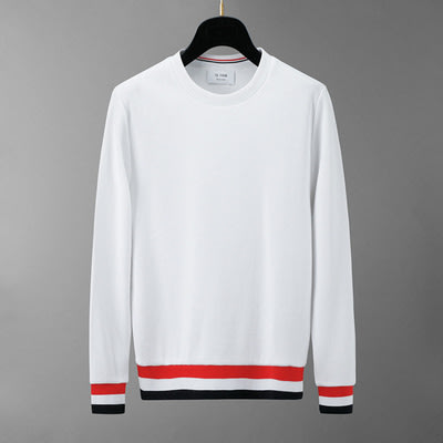 衛衣 春秋季新款華夫格TB圓領套頭 三色織帶撞色潮流休閒男女同款-細節圖6